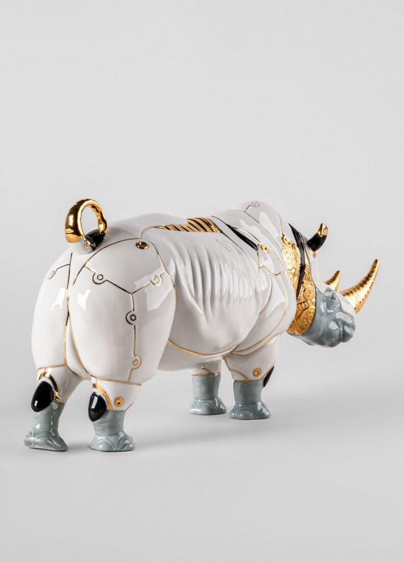 Rhino Cyborg Sculpture LLadro 