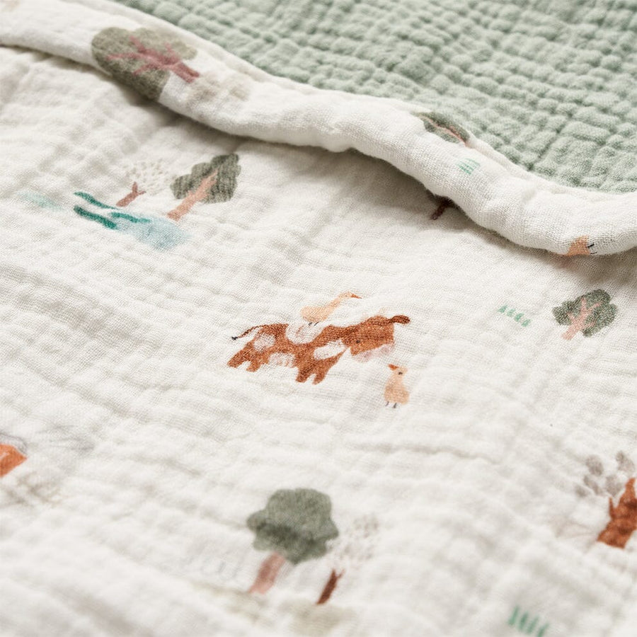 On The Farm Organic Muslin Blanket Elegant BABY 