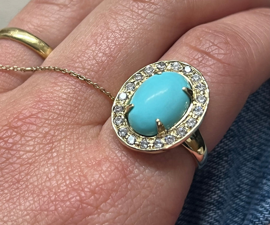 Turquoise Oval Ring Macartine 