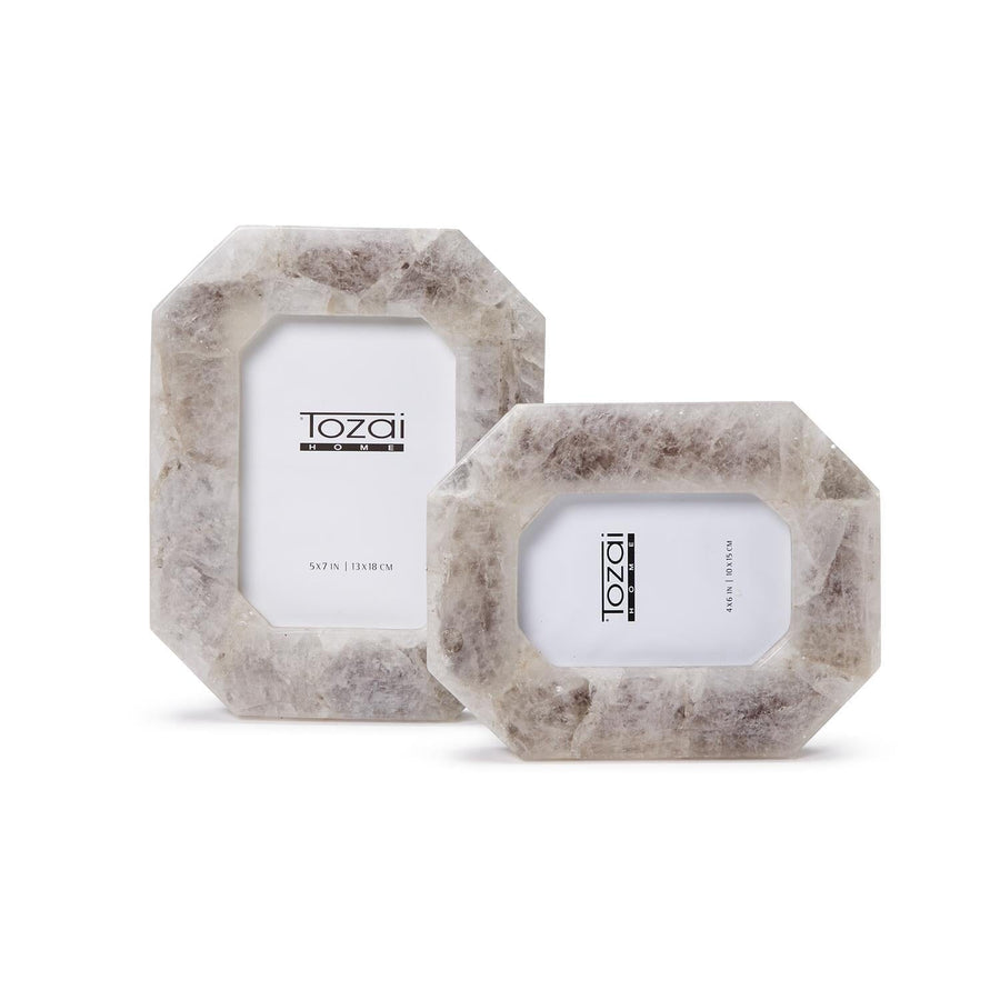 White Quartz Photo Frame Decor Two's Company 