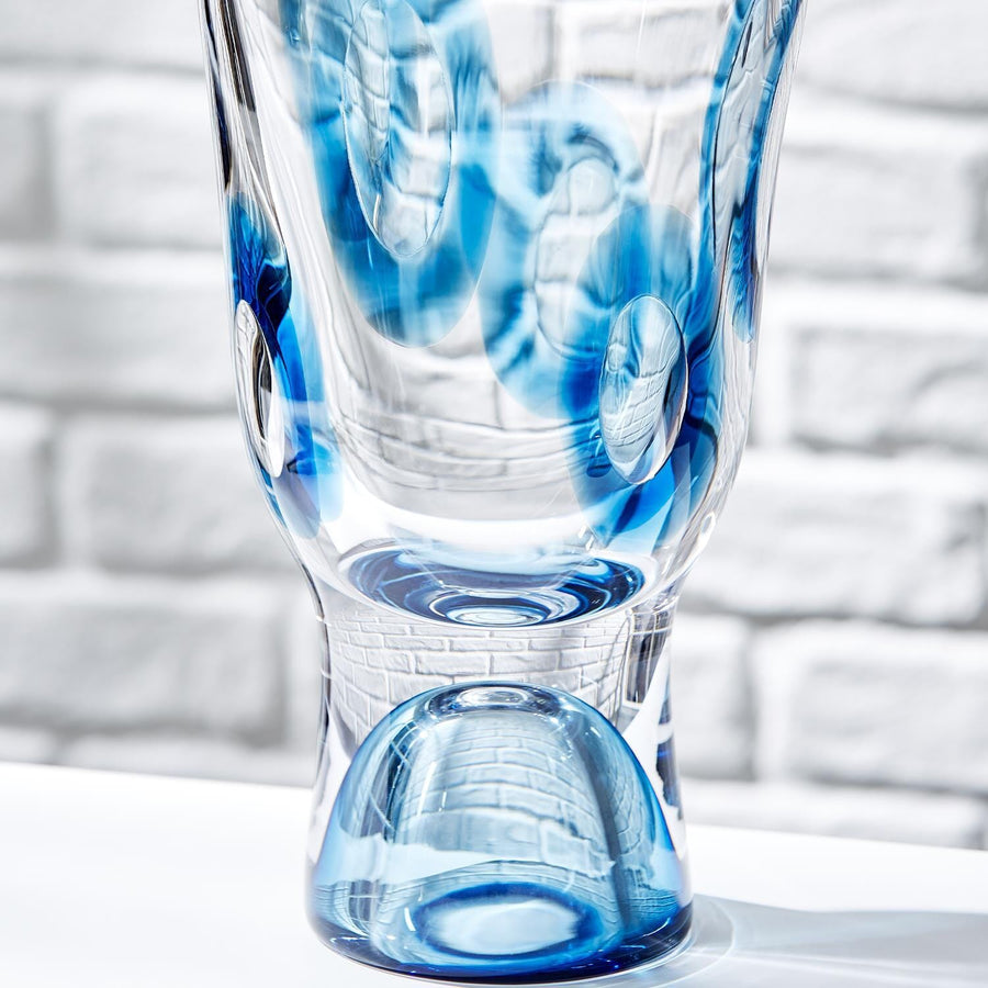 Blue Marine Glass Vase VASES Two's Company 