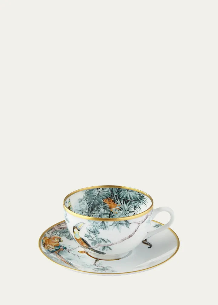 Carnets D' Equateur Birds Teacup & Saucer TABLEWARE Hermes of Paris 