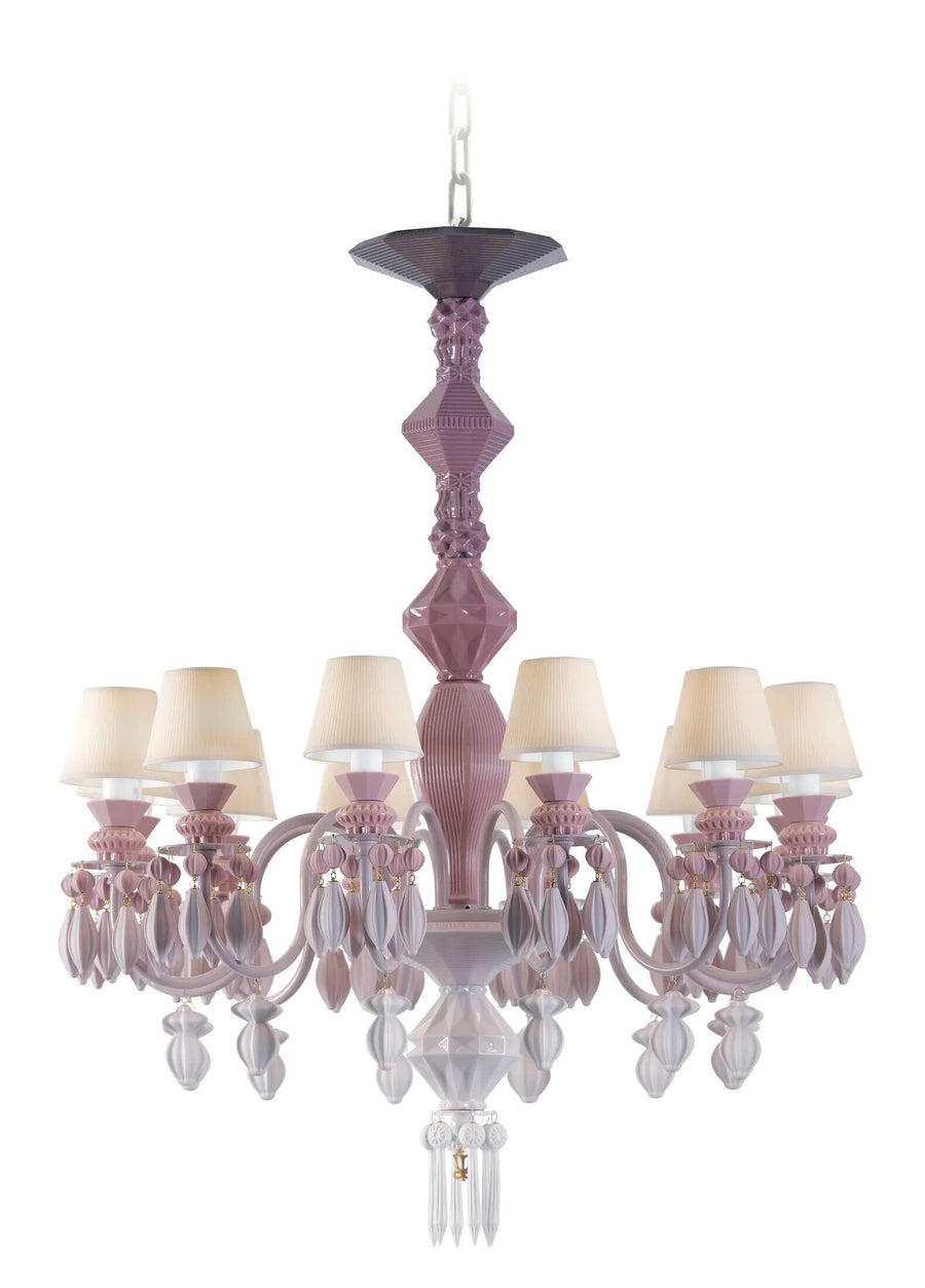 Belle de Nuit Chandelier Pink 12 lights Lighting Lladro 