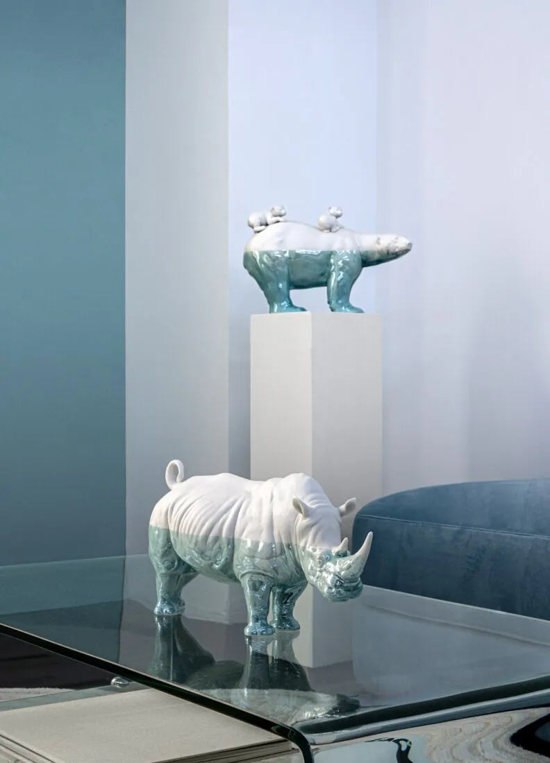 Rhino Underwater Sculpture Home Accessories Lladro 