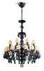 Belle de Nuit Chandelier Absolute Black 24 Lights Lighting Lladro 