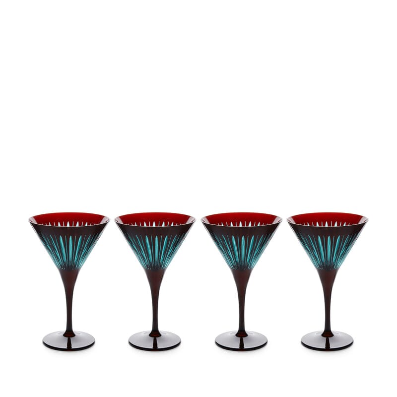 Prism Martini Glasses L'Objet Bordeaux 