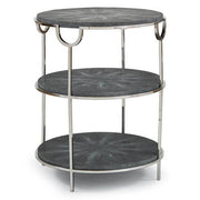 Vogue Shagreen Side Table Charcoal FURNITURE Regina Andrew 