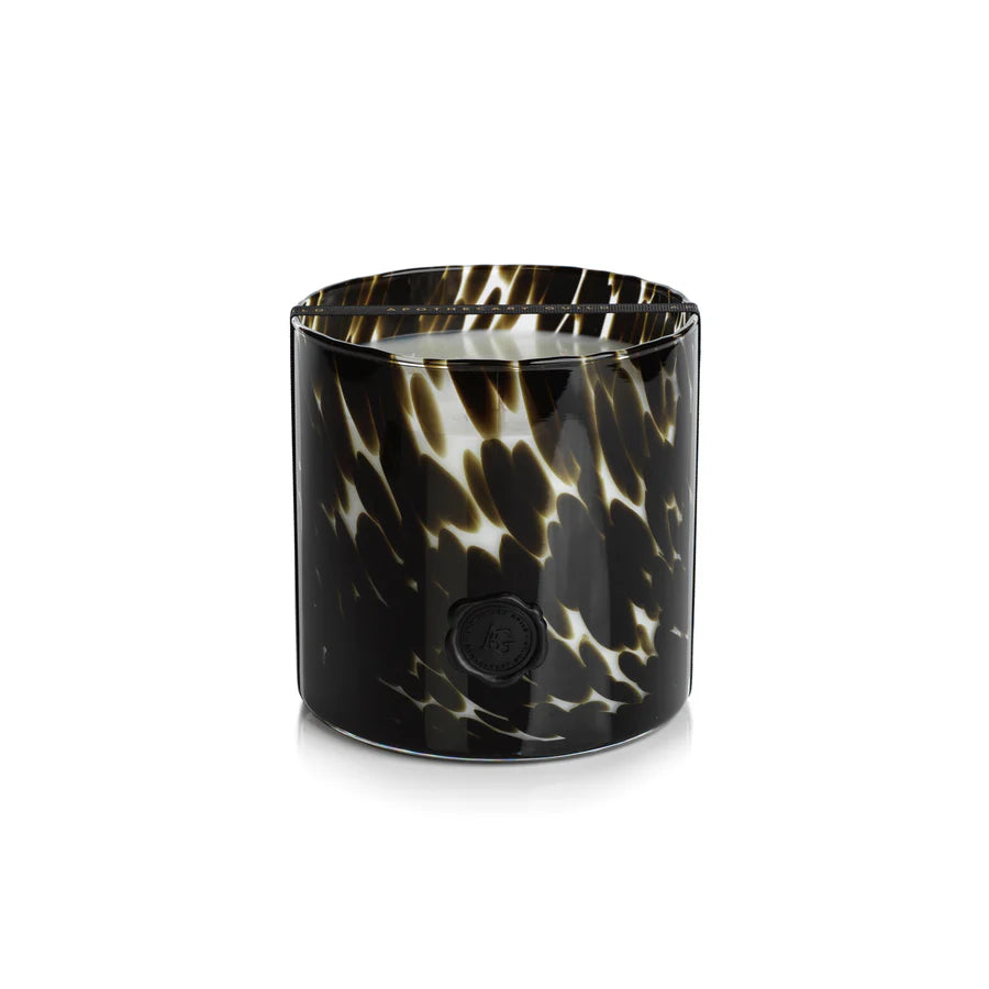 AG Opal Glass 3 Wick Candle Candles Zodax Black Fig Vetiver 