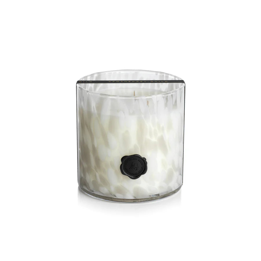 AG Opal Glass 3 Wick Candle Candles Zodax Gardenia 