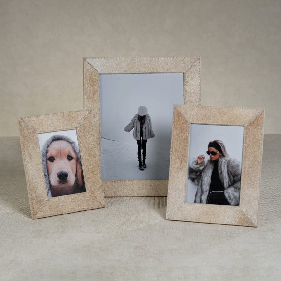 Corviglia Cowhide Picture Frame Tan Zodax 