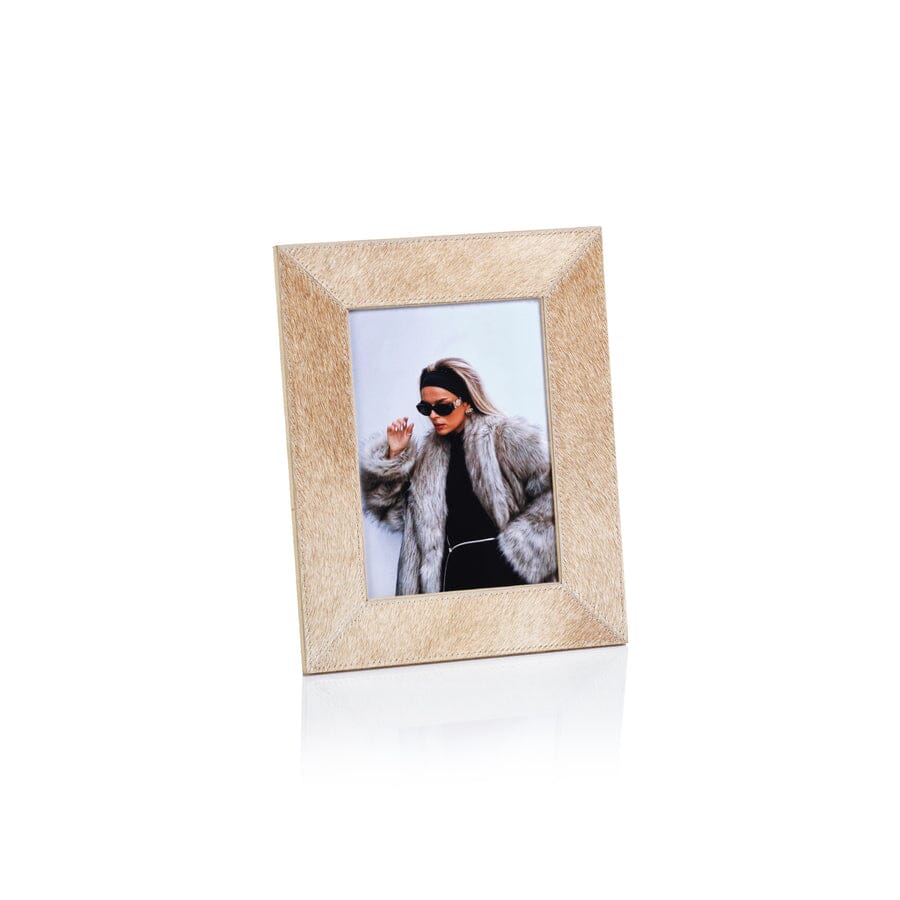 Corviglia Cowhide Picture Frame Tan Zodax 5x7 