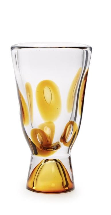 Small Hand Blown Glass Vase Amber VASES Two's Company 