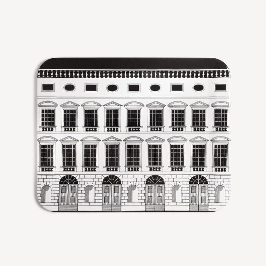 Architettura Tray B&W w Leather Holder TRAYS Fornasetti 