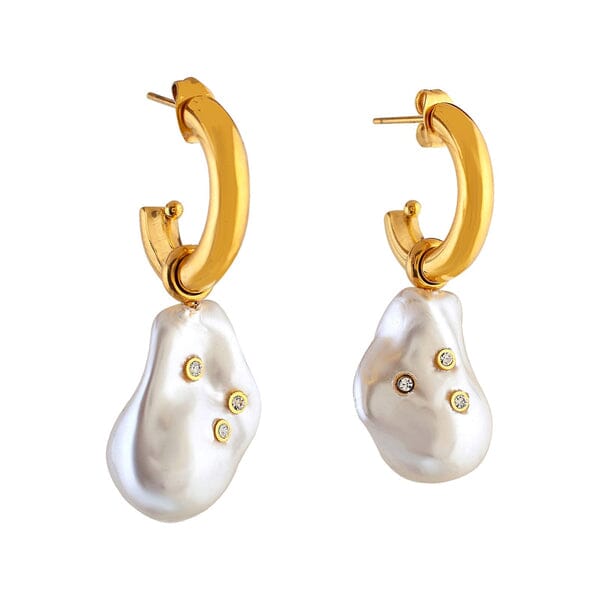 Faux Pearl with Zircons Earring Ibiza Passion 