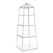 Nickel Iron Glass Obelisk Etagere FURNITURE Worlds Away 