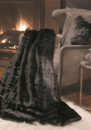 Black Mink Throw Faux Fur Cushions & Throws Fabulous Furs 