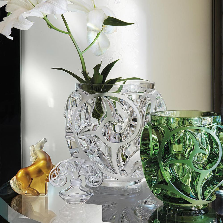 Tourbillons Light Green Vase VASES Lalique 