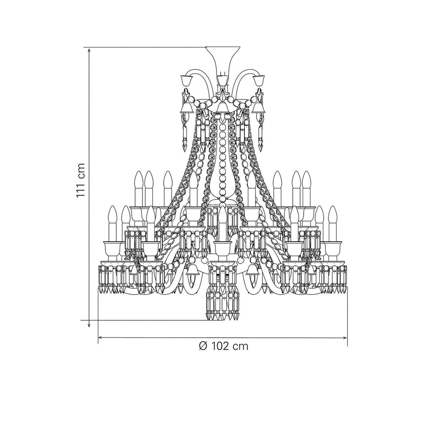 Zenith Black Chadelier Lighting Baccarat 18L 