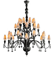 Ivy and Seed 32 Lights Chandelier. Large Model. Absolute Black Lighting Lladro 