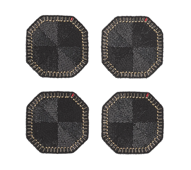 Louxor Coasters (Set of 4) Tableware Kim Seybert Black 