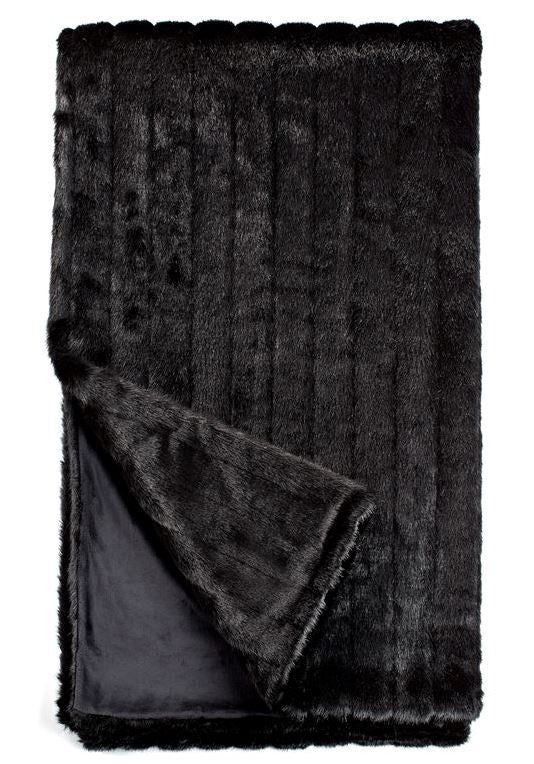 Black Mink Throw Faux Fur Cushions & Throws Fabulous Furs 