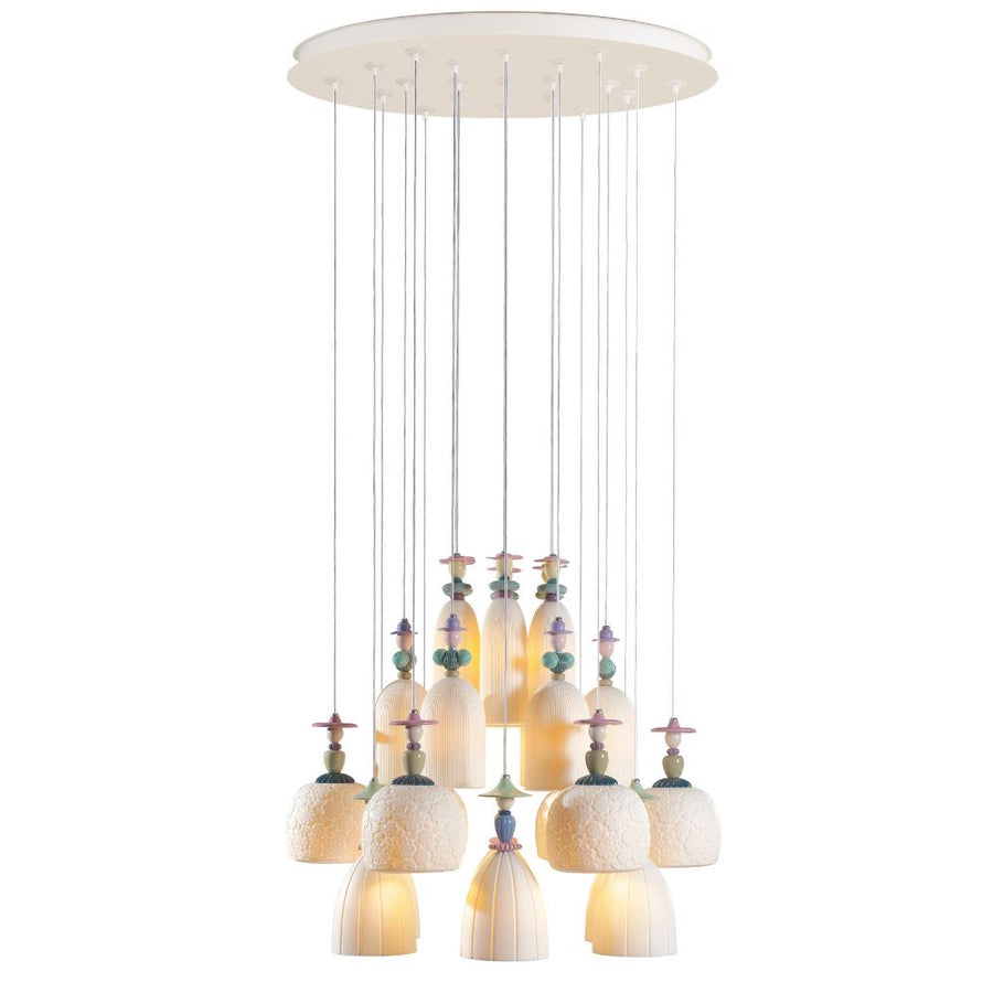 Mademoiselle 24 Lights Strolling through Blossoms Chandelier Lighting Lladro 